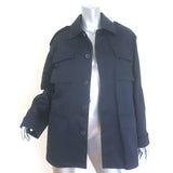 Nili Lotan Lorenzo Military Parka Jacket Navy Cotton Twill Size Medium NEW
