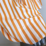 Caroline Constas Onira Twist-Front Off the Shoulder Top Orange Stripe Size Small