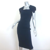Roland Mouret Royston Cap Sleeve Sheath Dress Navy Wool Crepe Size US 6