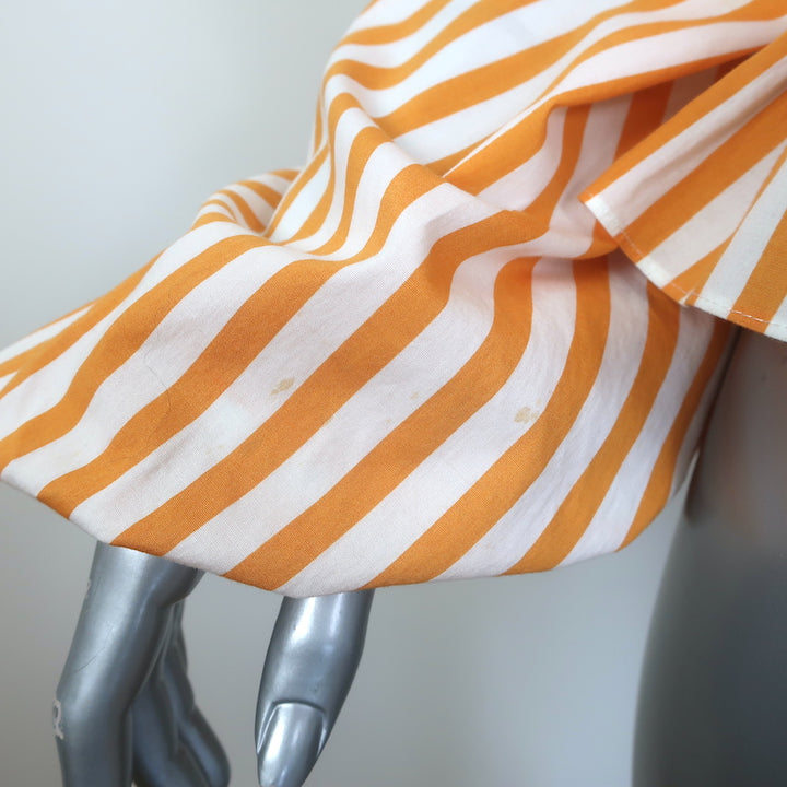 Caroline Constas Onira Twist-Front Off the Shoulder Top Orange Stripe Size Small
