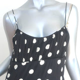 Doen Rosaria Midi Dress Black Polka Dot Silk-Blend Size Medium
