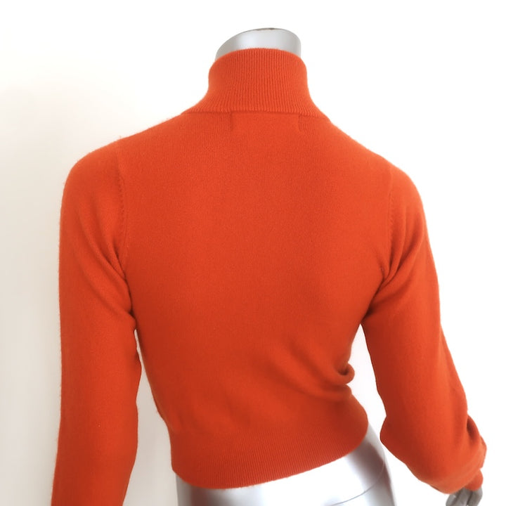 Extreme Cashmere Lemon Zip-Up Cardigan Orange Stretch Knit Size Extra Small