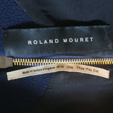 Roland Mouret Royston Cap Sleeve Sheath Dress Navy Wool Crepe Size US 6