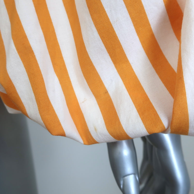 Caroline Constas Onira Twist-Front Off the Shoulder Top Orange Stripe Size Small