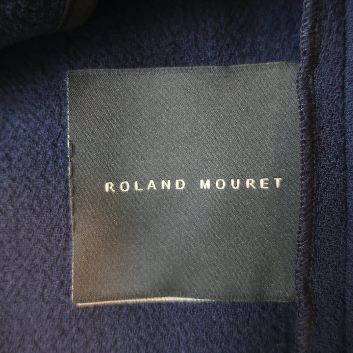 Roland Mouret Royston Cap Sleeve Sheath Dress Navy Wool Crepe Size US 6