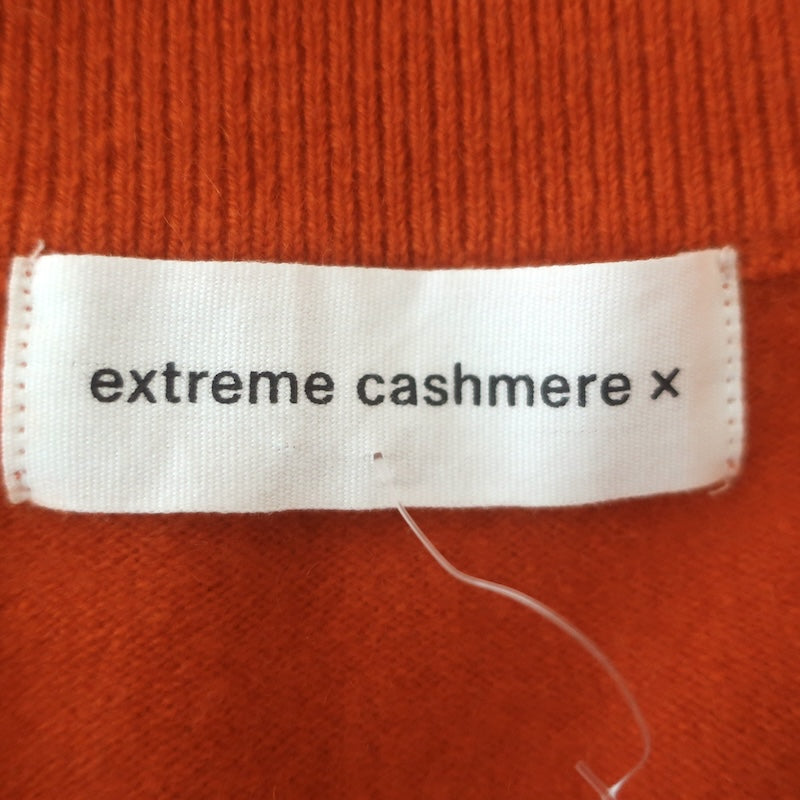 Extreme Cashmere Lemon Zip-Up Cardigan Orange Stretch Knit Size Extra Small