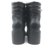 Moncler Viviane Side-Zip Combat Boots Black Leather Size 38