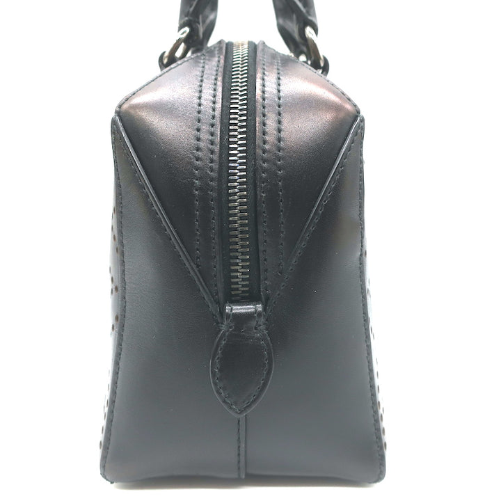Alaia Arabesque Laser Cut Leather Mini Tote Bag Black