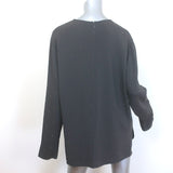 Stella McCartney Studded Long Sleeve Blouse Dark Gray Crepe Size 44