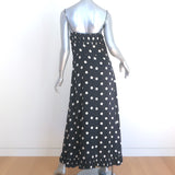 Doen Rosaria Midi Dress Black Polka Dot Silk-Blend Size Medium