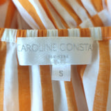 Caroline Constas Onira Twist-Front Off the Shoulder Top Orange Stripe Size Small