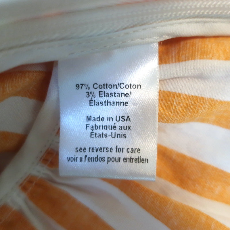Caroline Constas Onira Twist-Front Off the Shoulder Top Orange Stripe Size Small
