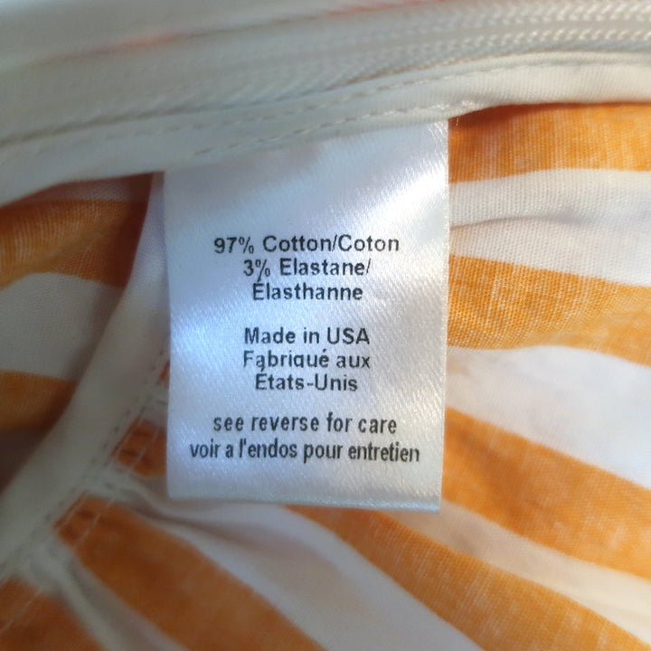 Caroline Constas Onira Twist-Front Off the Shoulder Top Orange Stripe Size Small