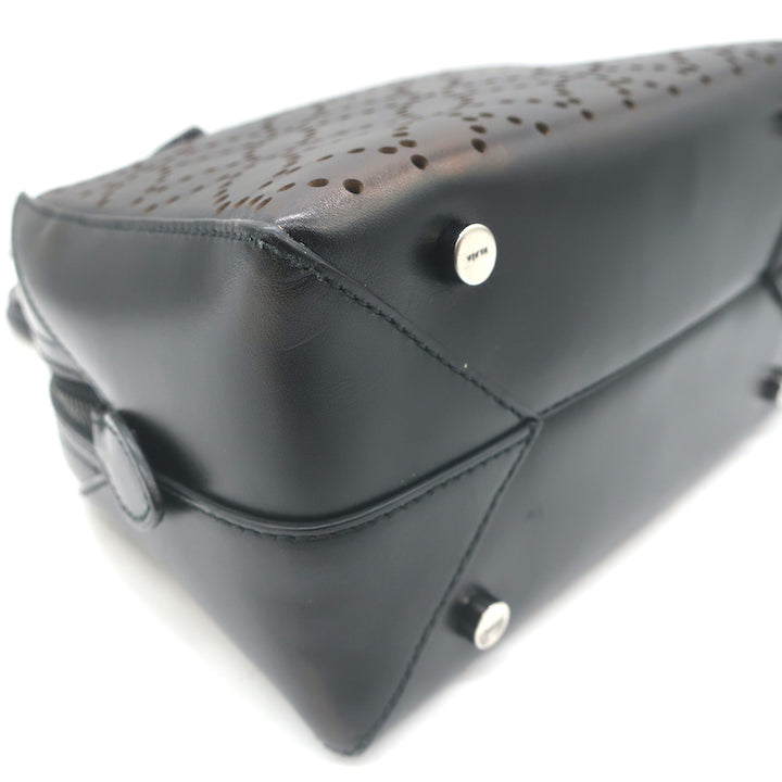 Alaia Arabesque Laser Cut Leather Mini Tote Bag Black