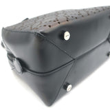Alaia Arabesque Laser Cut Leather Mini Tote Bag Black