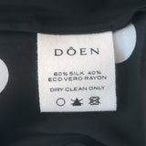 Doen Rosaria Midi Dress Black Polka Dot Silk-Blend Size Medium
