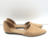 Jenni Kayne d'Orsay Pointed Toe Flats Camel Nubuck Leather Size 38.5