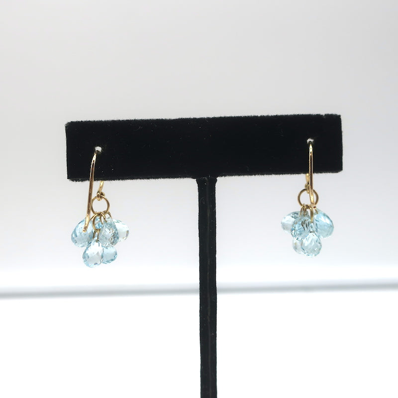 Tiffany &amp; Co. Briolette Aquamarine Dangle Earrings 18k Gold
