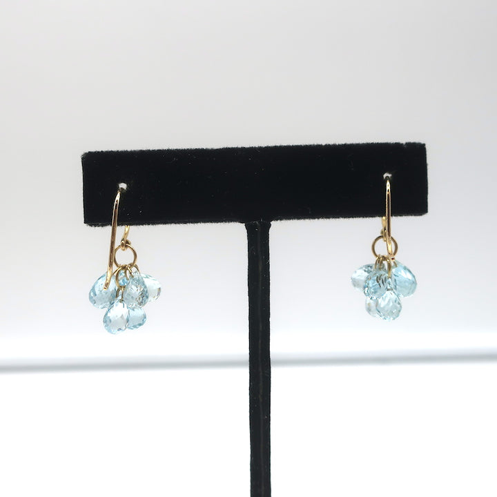 Tiffany &amp; Co. Briolette Aquamarine Dangle Earrings 18k Gold