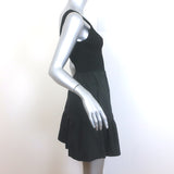 Tanya Taylor Josephina Tiered Mini Dress Black Cotton-Blend Size Medium