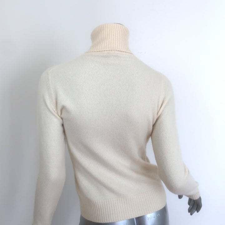 Loro Piana Cashmere Turtleneck Sweater Cream Size 40