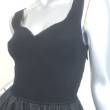 Tanya Taylor Josephina Tiered Mini Dress Black Cotton-Blend Size Medium