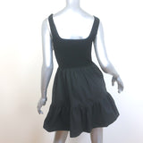 Tanya Taylor Josephina Tiered Mini Dress Black Cotton-Blend Size Medium