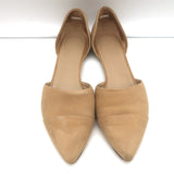 Jenni Kayne d'Orsay Pointed Toe Flats Camel Nubuck Leather Size 38.5
