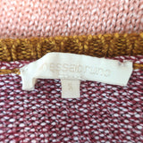 Vanessa Bruno Balloon Sleeve Argyle Sweater Pink Cotton-Blend Size Small