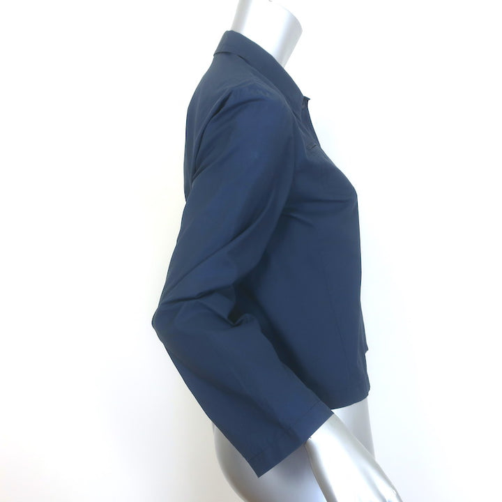 Miu Miu Cropped Jacket Navy Cotton-Blend Size 40
