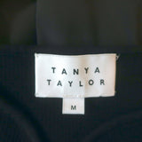 Tanya Taylor Josephina Tiered Mini Dress Black Cotton-Blend Size Medium