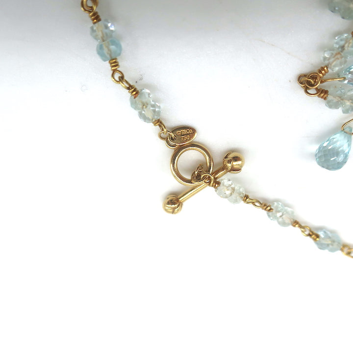 Tiffany &amp; Co. Briolette Aquamarine Necklace 18k Gold
