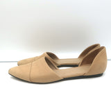Jenni Kayne d'Orsay Pointed Toe Flats Camel Nubuck Leather Size 38.5
