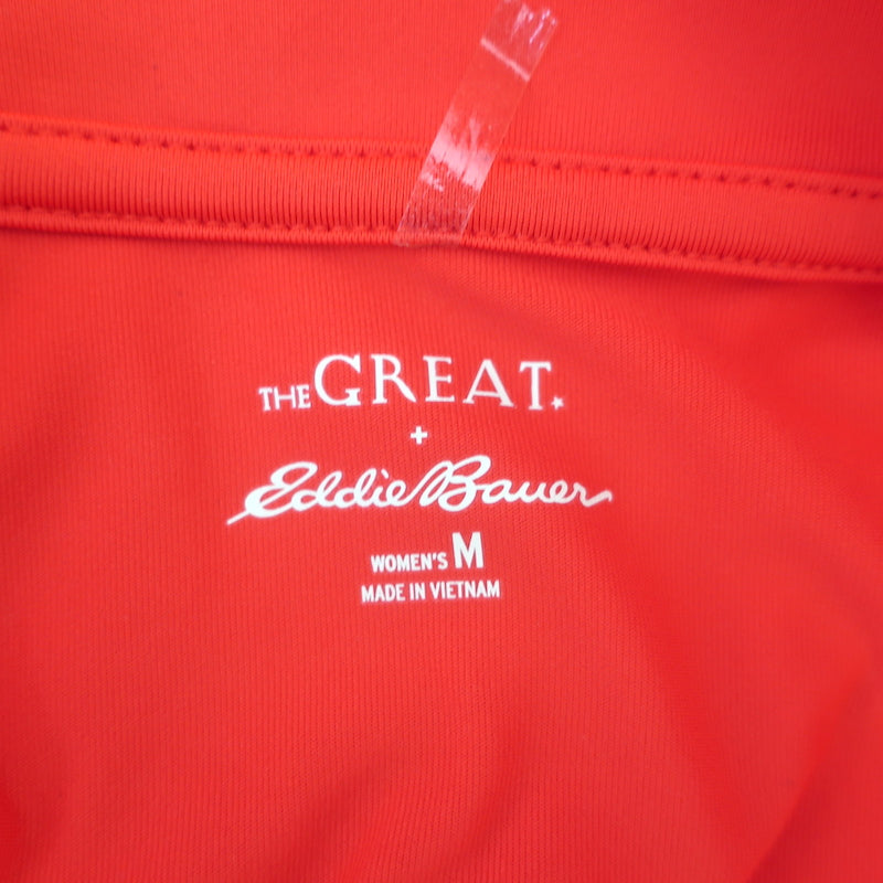 THE GREAT x Eddie Bauer Long Sleeve Zip Pullover Top Red Size Medium