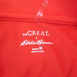 THE GREAT x Eddie Bauer Long Sleeve Zip Pullover Top Red Size Medium