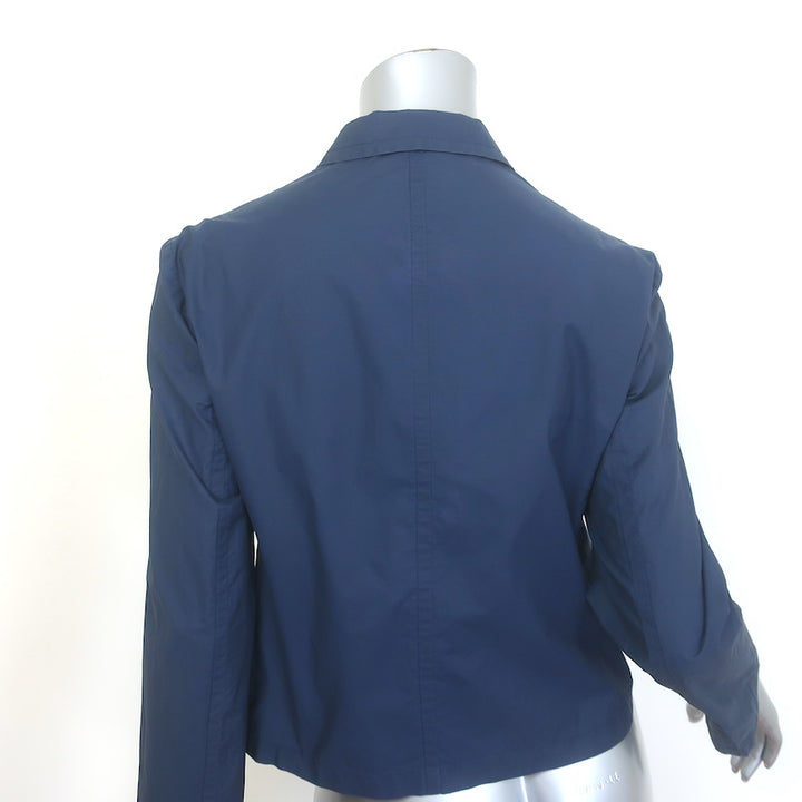 Miu Miu Cropped Jacket Navy Cotton-Blend Size 40