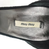 Miu Miu Jeweled-Heel d'Orsay Pumps Black Velvet Size 36.5 Ankle Strap Heels