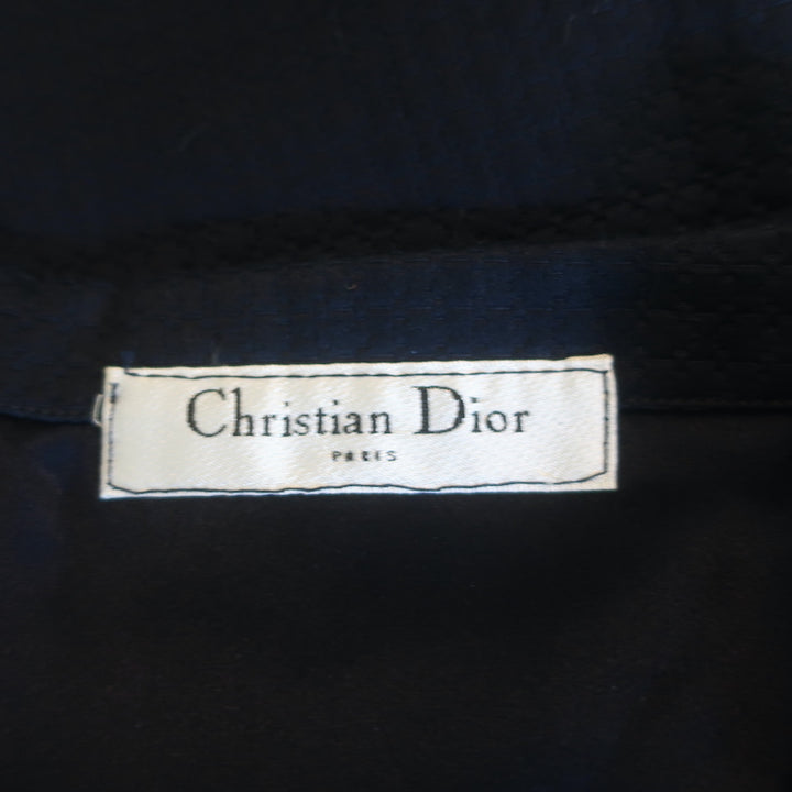 Christian Dior Bow Belt Mini Dress Navy Size 36 Boatneck Cap Sleeve Sheath