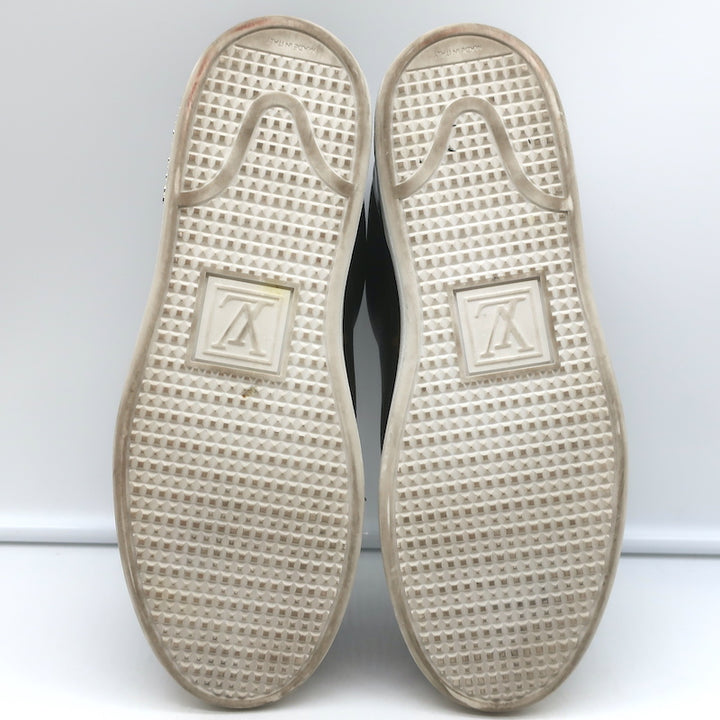 Louis Vuitton Frontrow Sneakers Brown Monogram Canvas &amp; Black Patent Size 37