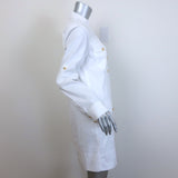 Veronica Beard Saude Cargo Dress White Stretch Cotton Size 6 Long Sleeve Mini
