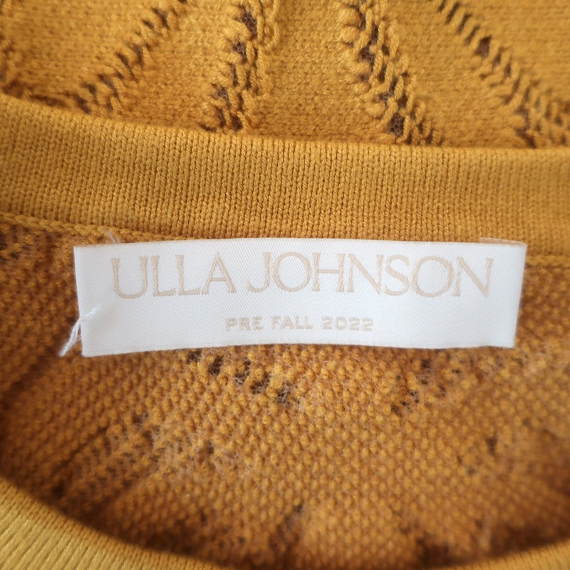 Ulla Johnson Carina Puff Sleeve Jacquard Top Goldenrod Size Petite