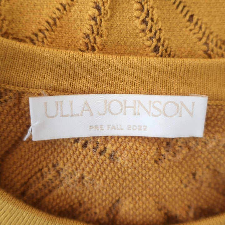 Ulla Johnson Carina Puff Sleeve Jacquard Top Goldenrod Size Petite