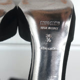 Miu Miu Jeweled-Heel d'Orsay Pumps Black Velvet Size 36.5 Ankle Strap Heels