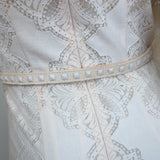 Zimmermann Rhythmic Lace High Neck Belted Midi Dress Ivory Size 0