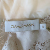 Zimmermann Rhythmic Lace High Neck Belted Midi Dress Ivory Size 0