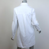 Veronica Beard Saude Cargo Dress White Stretch Cotton Size 6 Long Sleeve Mini