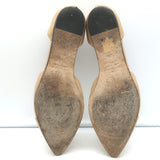 Jenni Kayne d'Orsay Pointed Toe Flats Camel Nubuck Leather Size 38.5