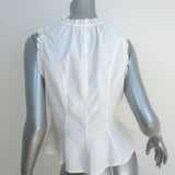 THE GREAT The Abbey Top Cream Cotton Size 2 Sleeveless Button-Up Blouse NEW