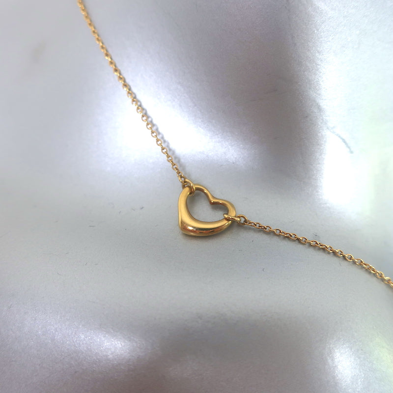 Tiffany &amp; Co. Elsa Peretti Open Heart Station Necklace 18k Gold