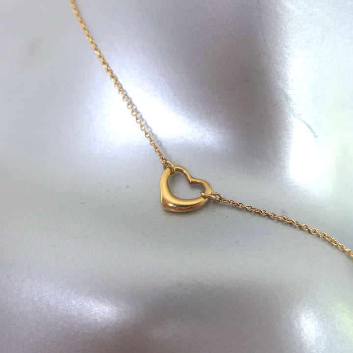 Tiffany &amp; Co. Elsa Peretti Open Heart Station Necklace 18k Gold